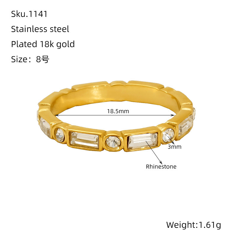 Wholesale Diamond twist ring for women geometric index finger ring internet celebrity ring