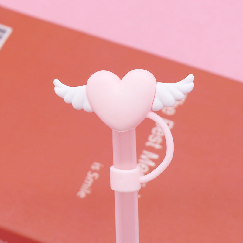 Wholesale straw cap 10mm Valentine's Day love straw cap straw stopper universal personality straw dust cap cross-border