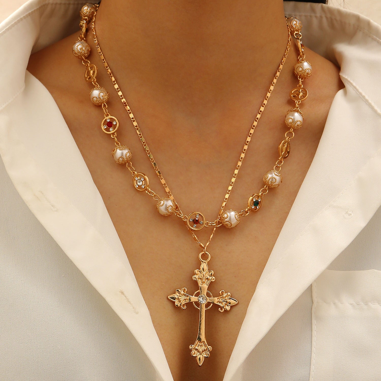 Wholesale Colored Diamond Cross Pendant