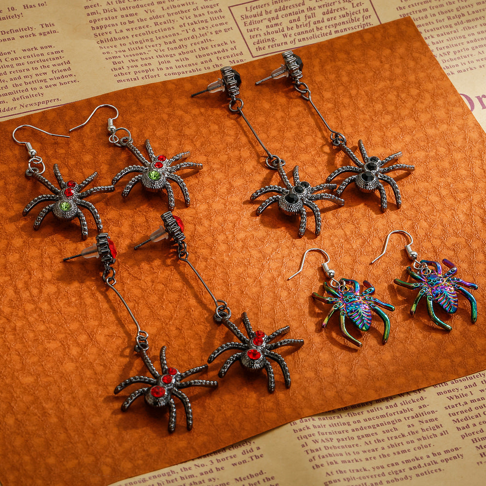 Wholesale Halloween Creative Spider Gothic Earrings