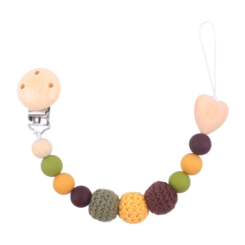 Wholesale DIY Yarn Ball Baby Teether Pacifier Chain