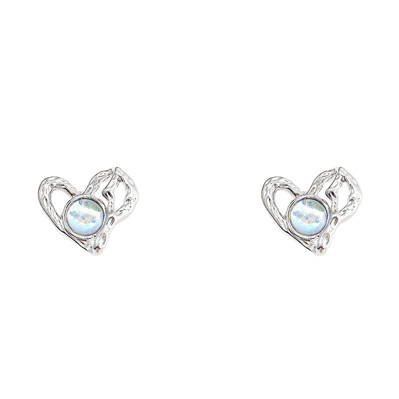 Wholesale Heart Moonstone Alloy Earrings