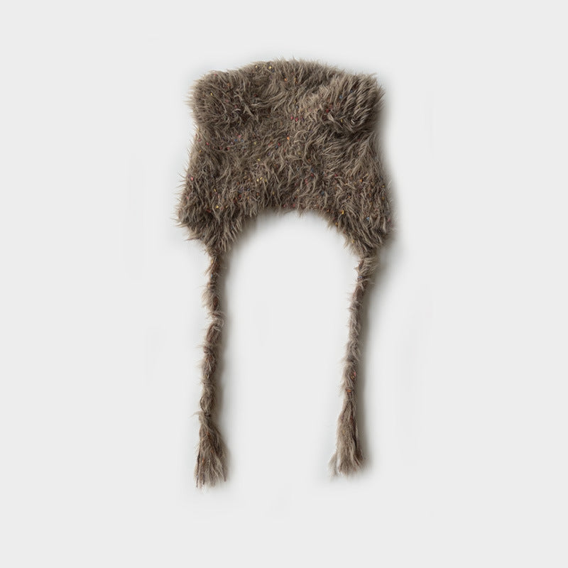 Wholesale Dopamine Color Dotted Tie Cute Bear Wool Hat