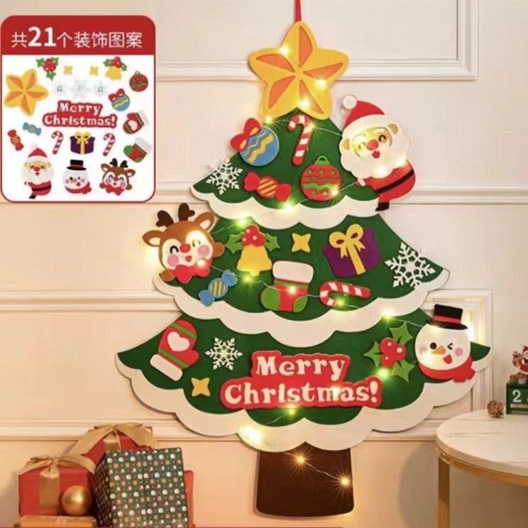 Wholesale 5pcs Felt Christmas Tree Christmas Ornaments Children' s DIY Felt Cloth Christmas Tree Christmas Children' s Ornaments