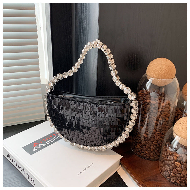 Wholesale Sequin Studded PU Handbag Dinner Bag