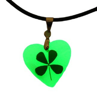 Wholesale 12pcs Dried Flower Four-leaf Clover Luminous Couple Necklace