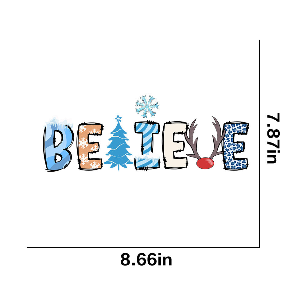 Wholesale 10pcs/pack Winter snowflake white ink heat transfer sticker for clothing  UV DTF ready-to-use transfer stickers