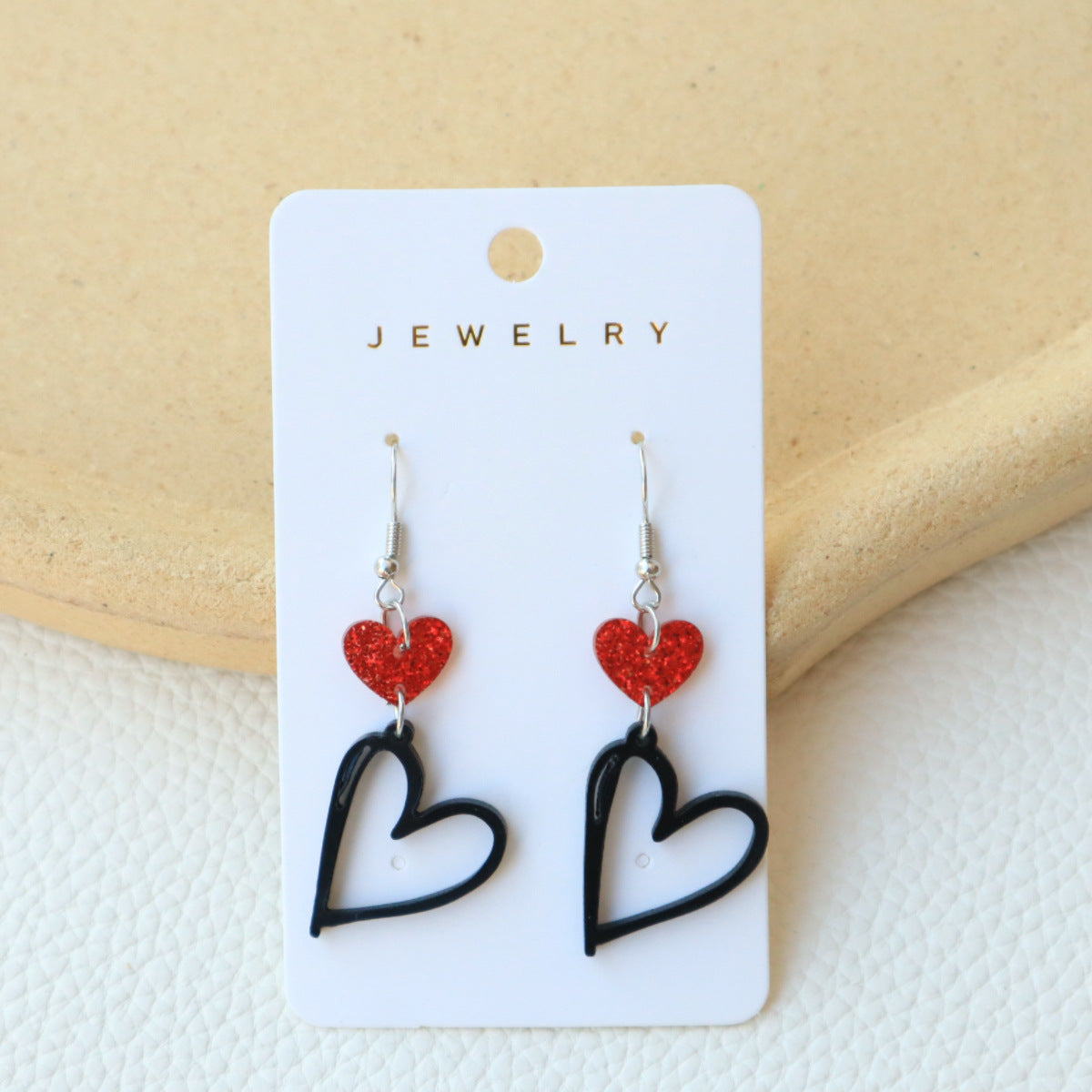 Wholesale Valentine's Day Acrylic Love Earrings Hollow Love Sweet Earrings Cute All-match Ear Jewelry