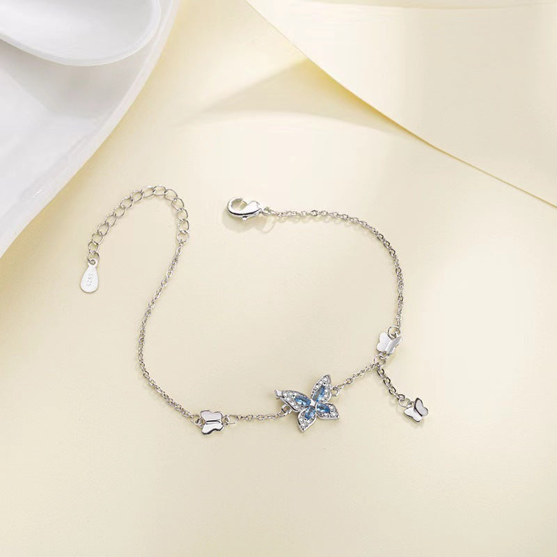 Wholesale Zircon tassel butterfly niche design versatile bracelet