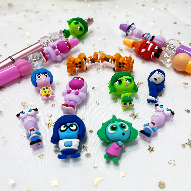 Wholesale 10pcs/pack Silicone Green Cartoon Character 3D DIY Beads