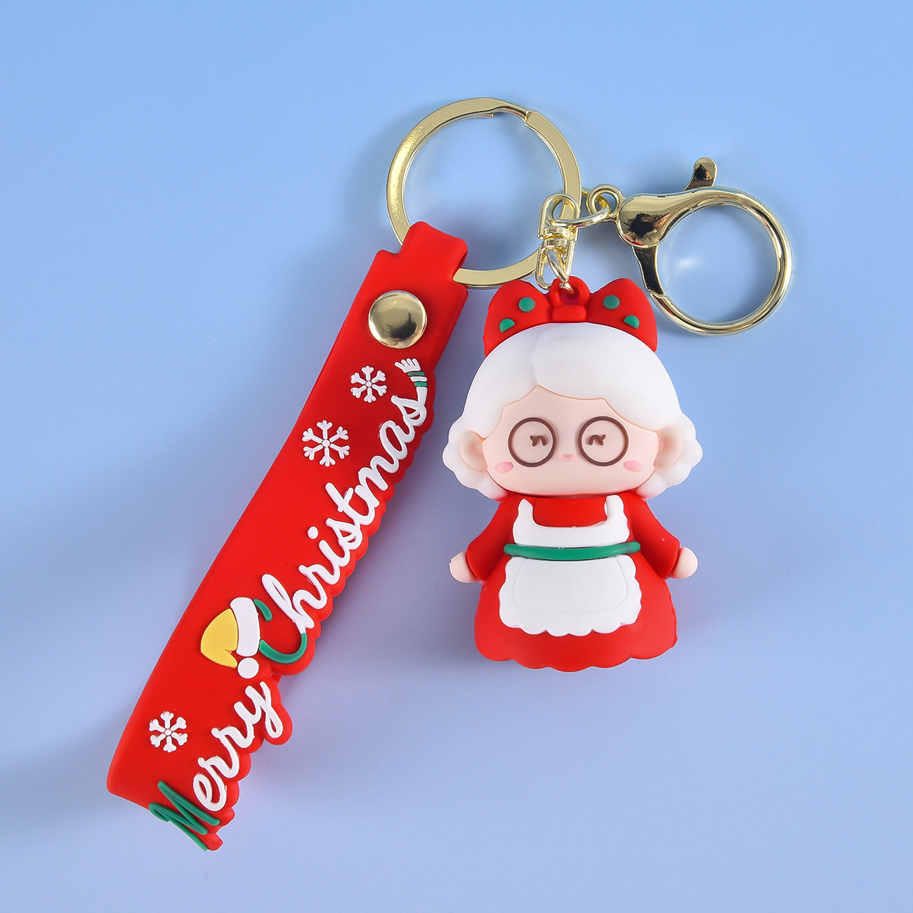 Wholesale Christmas Pendant Santa Claus Elk Christmas Tree PVC Keychain