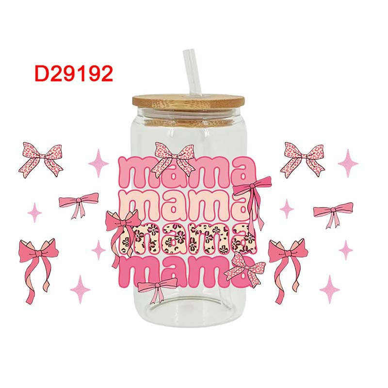 Wholesale Colorful Bow Mother's Day Series 16oz Cup UV DTF Wraps