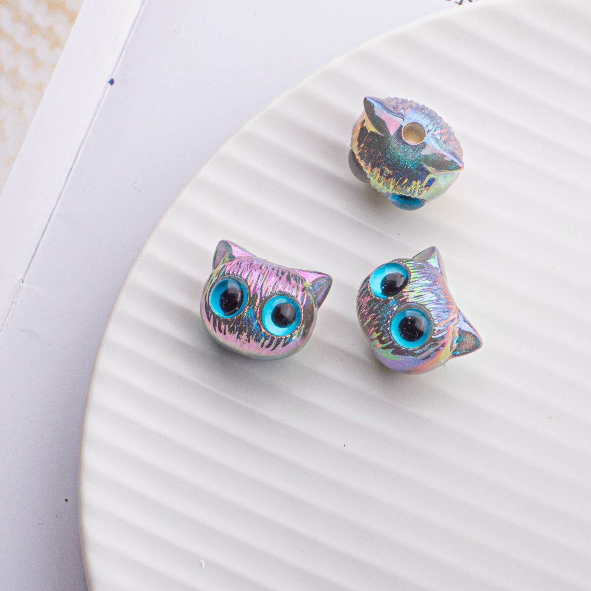 Wholesale 10PCS Vertical Hole Small House Acrylic Straight Hole Loose Beads