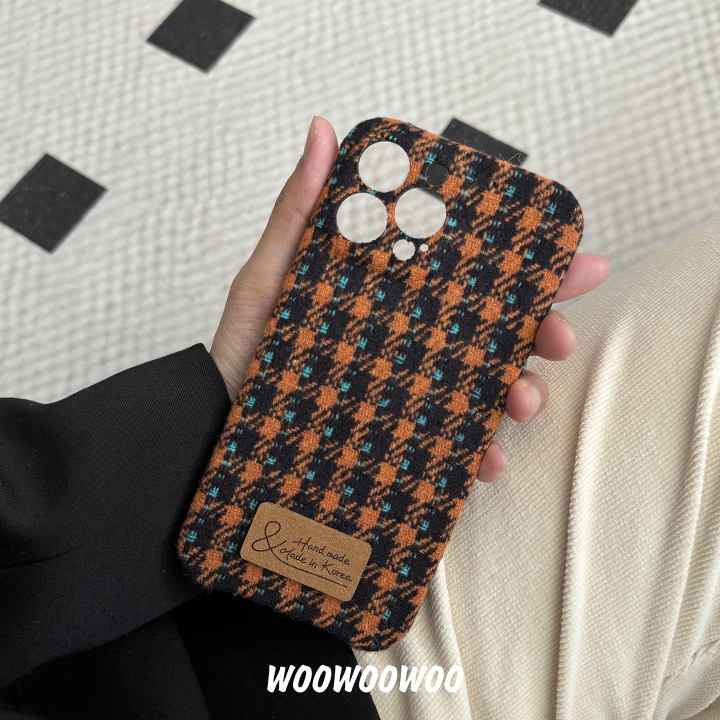 Wholesale Plaid Woven Plush Phone Cases