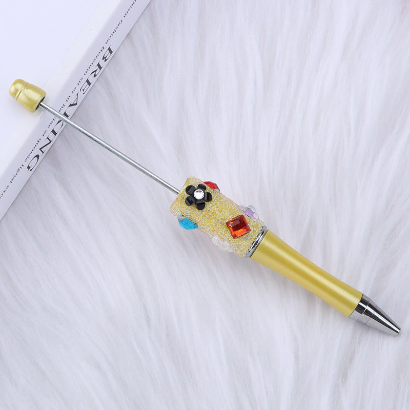 Wholesale DIY Baby's Breath Flower Handmade Patch Sugar Beaded Multi-color Girl Gift Pen