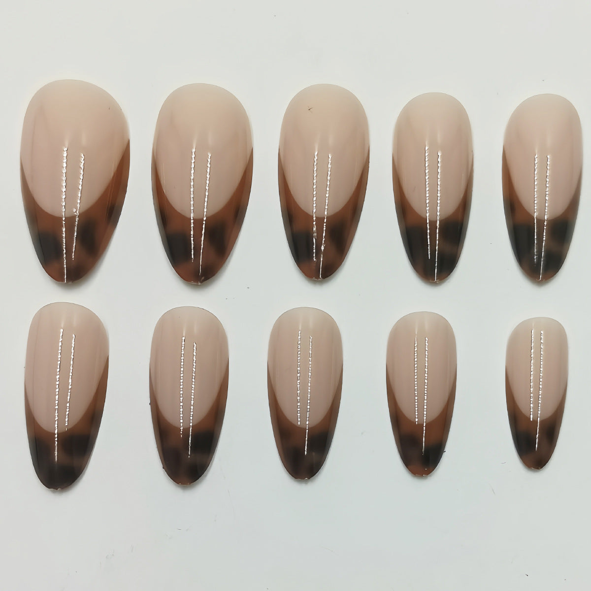 Wholesale Simple solid color French leopard print Press-on Nails