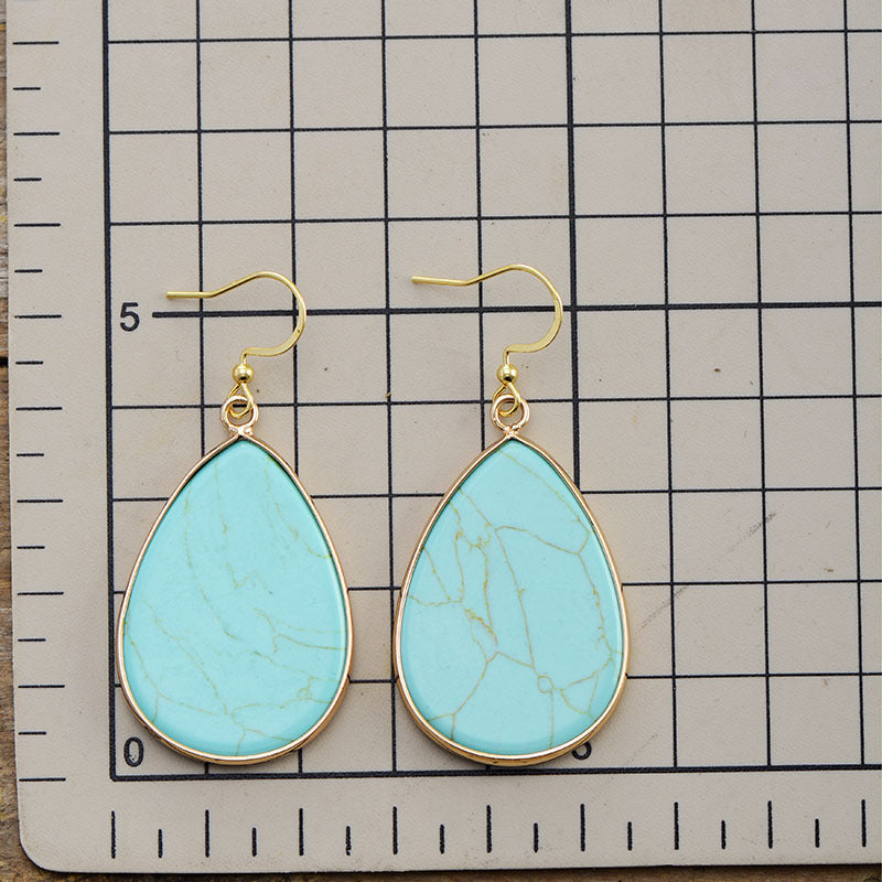 Wholesale Bohemian Minimalist Water Drop Crystal Pendant Earrings