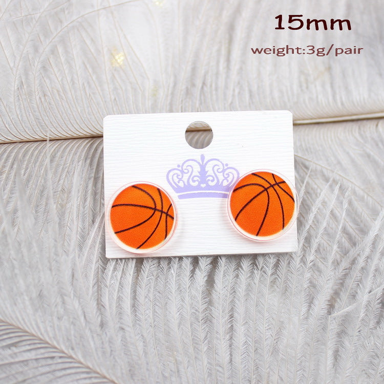 Wholesale Mini Football Acrylic Earrings