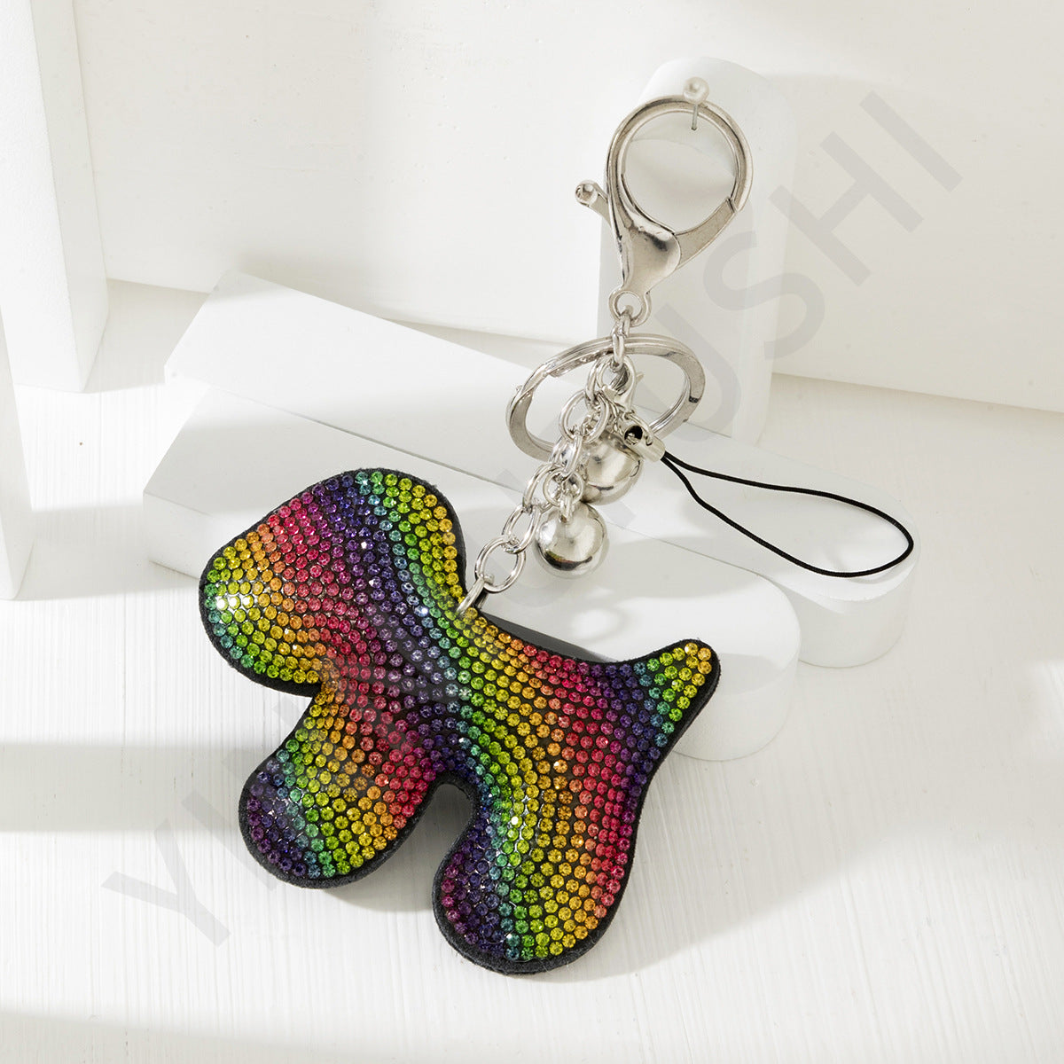 Wholesale 10PCS Rainbow Hot Diamond Alloy Keychains
