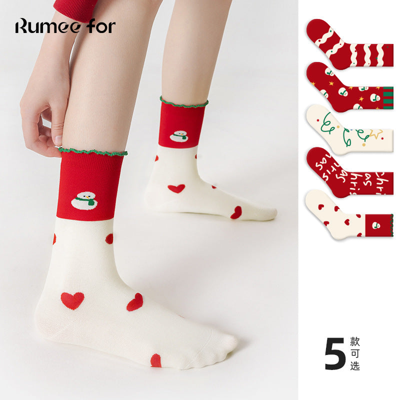 Wholesale Christmas winter cute cartoon couple socks
