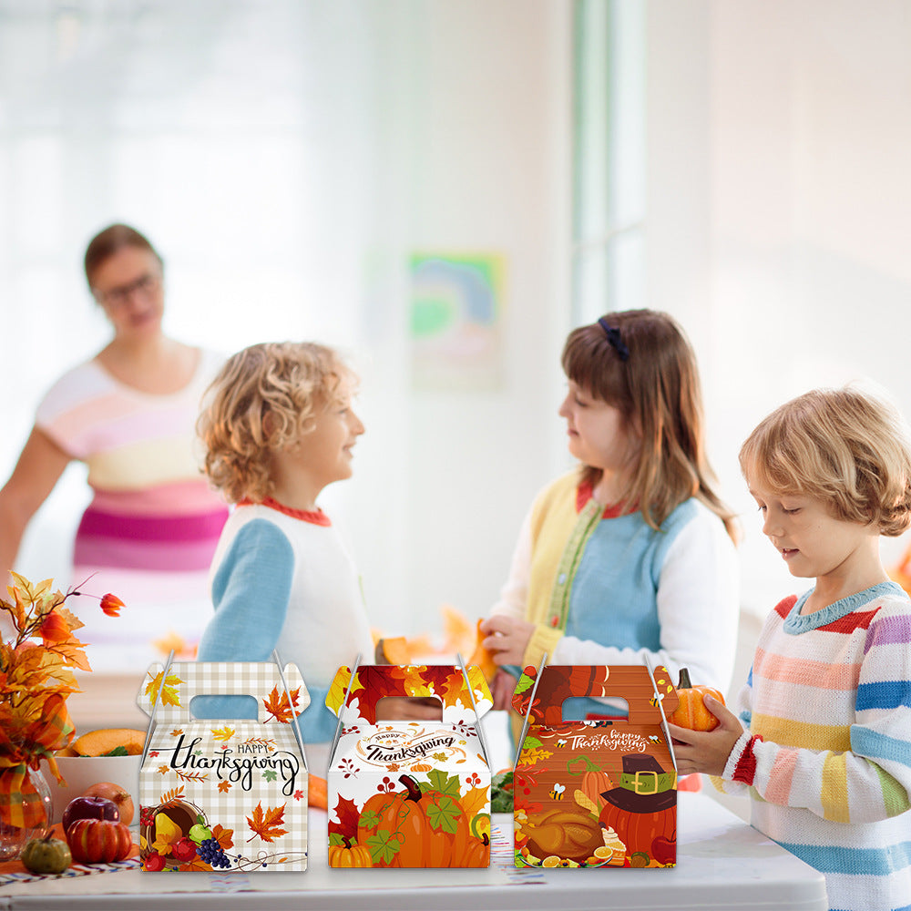 Wholesale 6/12/18/pack New Autumn Thanksgiving Pumpkin Three-dimensional Candy Box Decoration Supplies