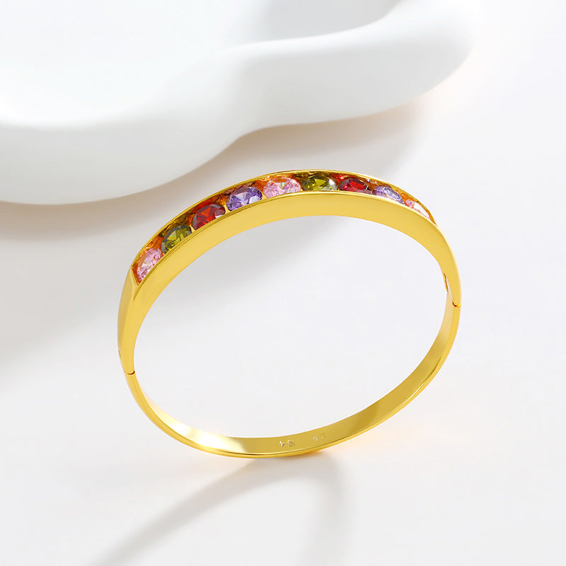 Wholesale Colored Artificial Gemstone Fashionable Retro Imitation Gemstone High-end Feeling Bracelet