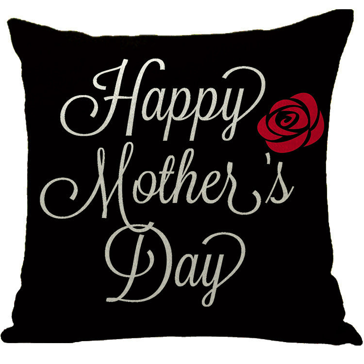 Wholesale Sofa Cushion Home Mother's Day Hug Linen Letter Print Pillowcase
