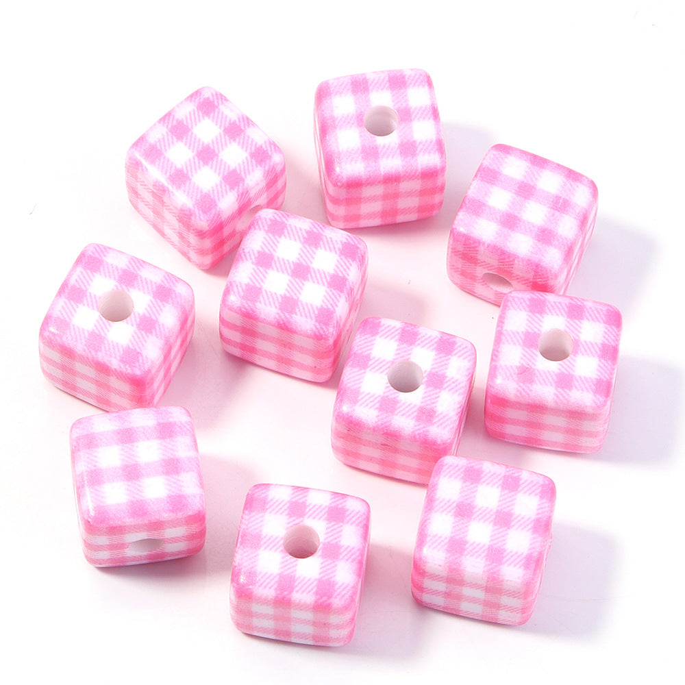 Wholesale 10pcs Printed Square Starry Sky Acrylic Beads
