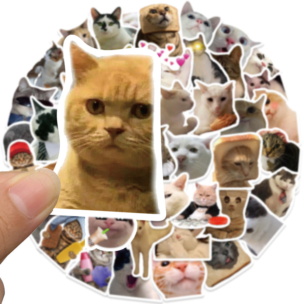 Wholesale 50pcs cartoon funny cat Waterproof Vinyl Stickers