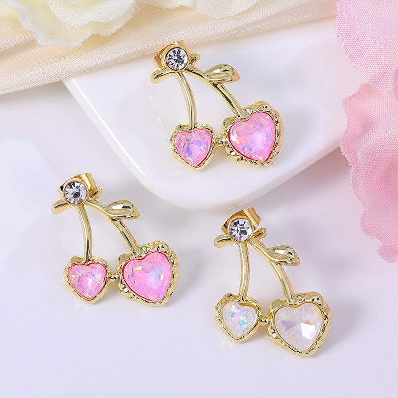 Wholesale Red cherry earrings exquisite cute pendant