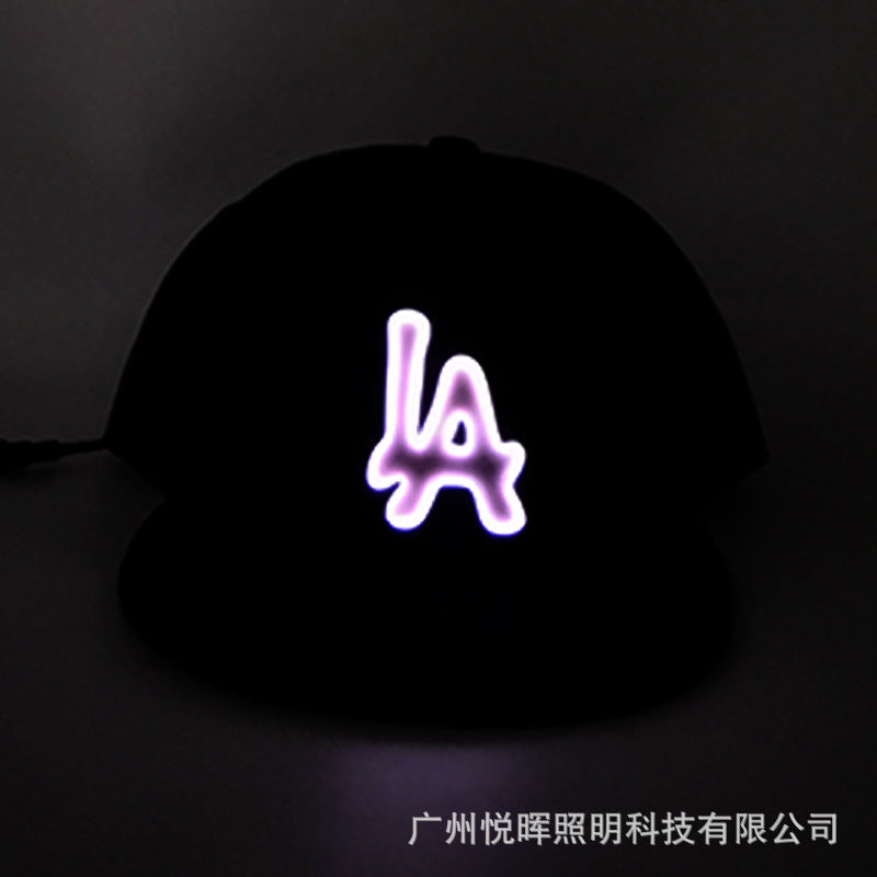 Wholesale LED stage performance electronic music festival hip-hop leisure letters luminous baseball cap