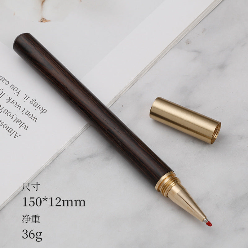Wholesale Ebony Wood Ball Pen Brass Metal Gel Pen