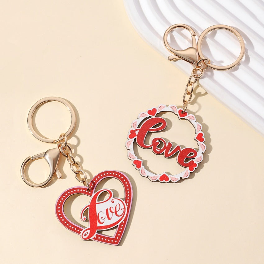 Wholesale Valentine's Day LOVE Wooden Keychain