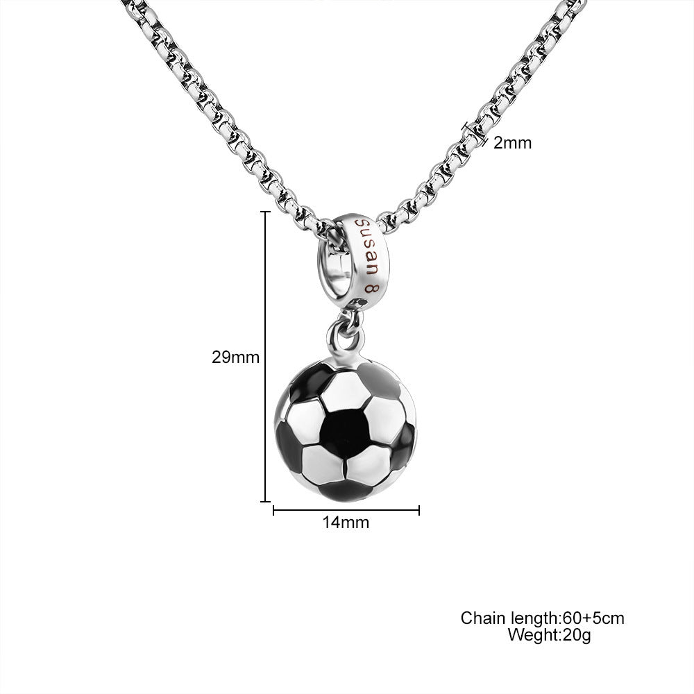Wholesale Football engraved name stainless steel necklace