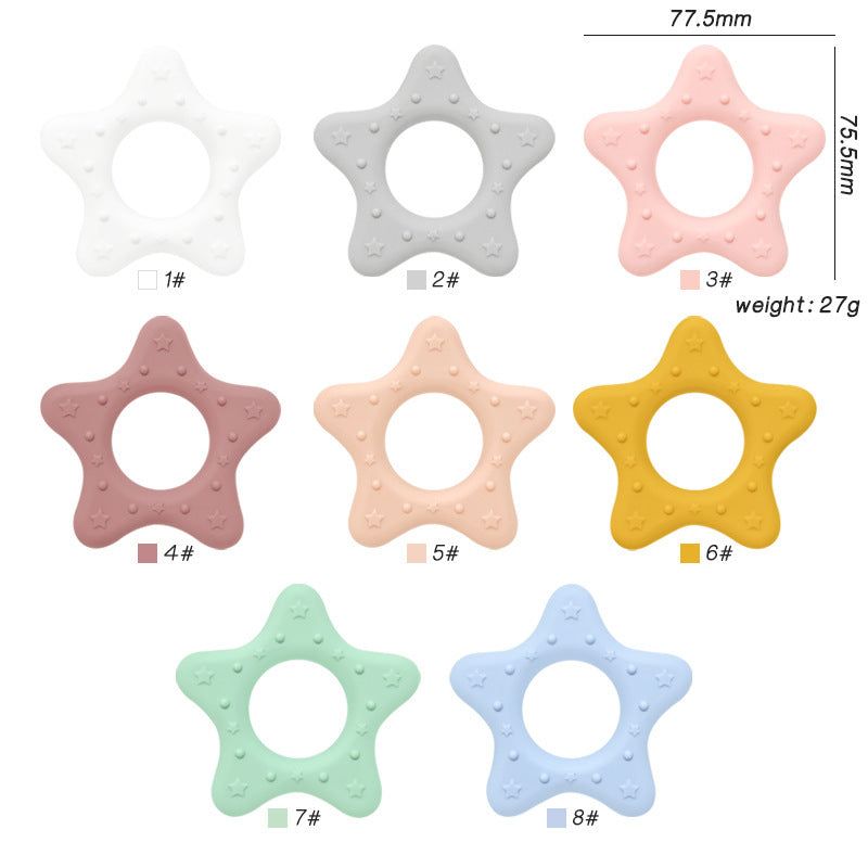 Wholesale 10pcs Colorful pentagram straight hole Focal Beads
