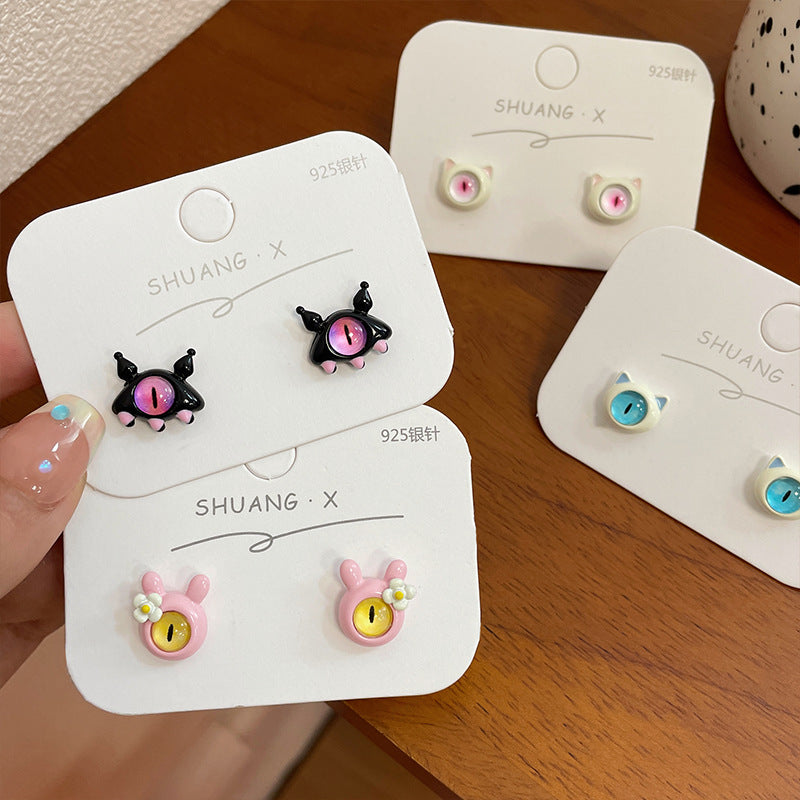 Wholesale Cartoon Little Devil Halloween Opal Alloy Earrings