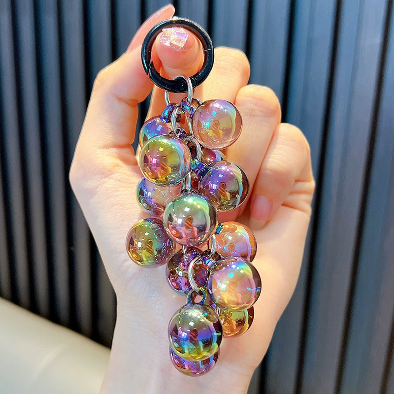 Wholesale Sheer Acrylic Grape Bunch Keychain Pendant