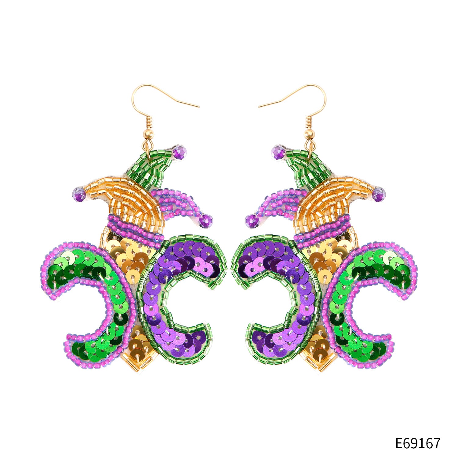 Wholesale Handmade Beaded Carnival Season Carnival Flower Earrings