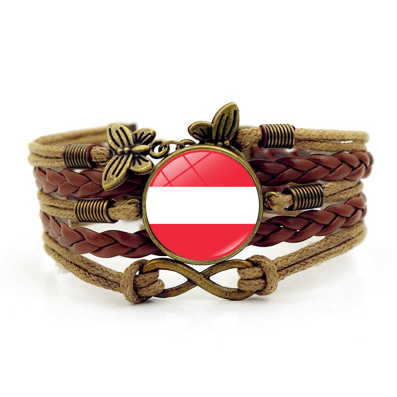 Pulsera de aleación trenzada de múltiples capas de piedra de piedra al por mayor