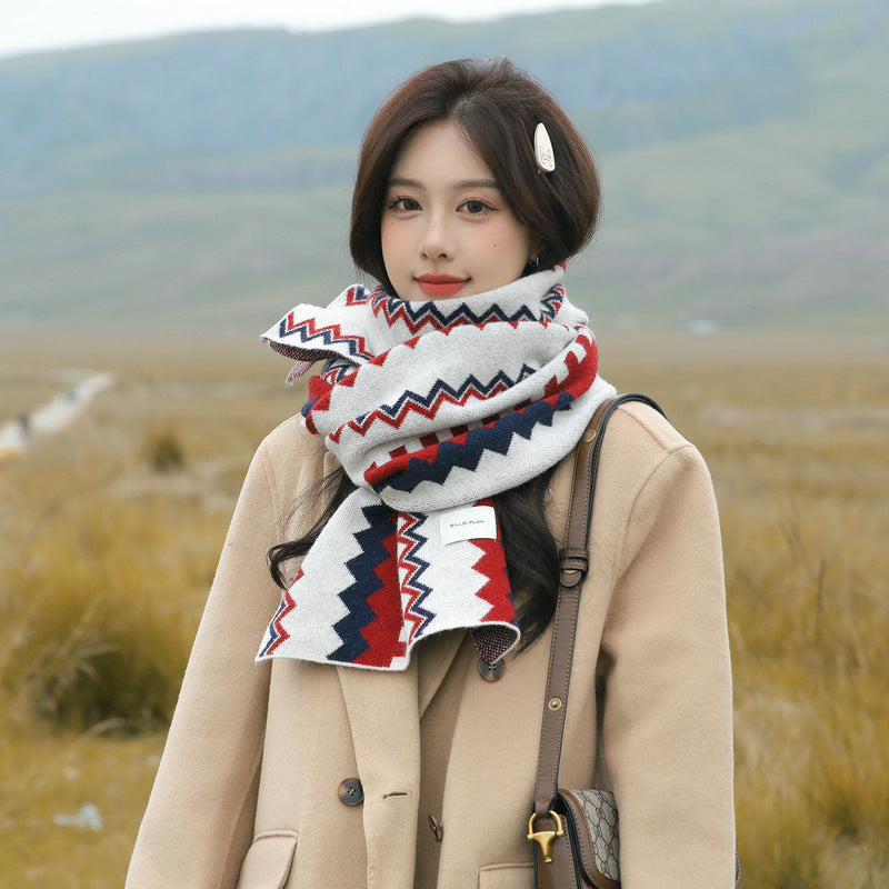 Wholesale Christmas Winter Imitation Cashmere Knitted Scarf