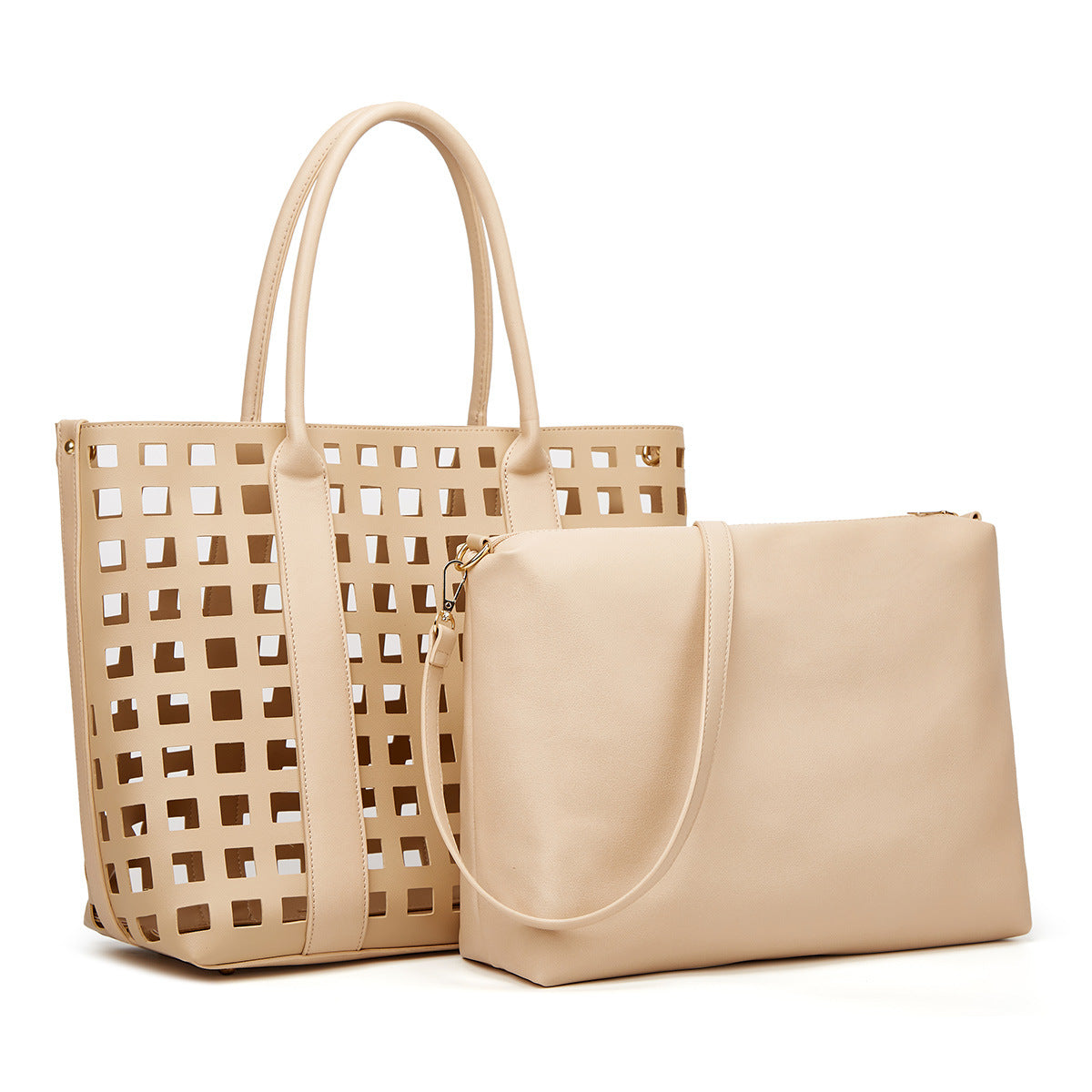 Wholesale Large Capacity Women's Handbags, Shoulder Bags, PU Hollowed Out Mother and Son Bags