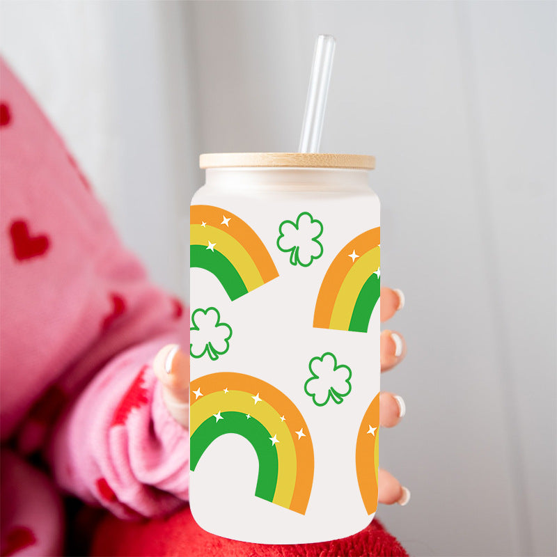 Wholesale Rainbow Cloud Cartoon for Teacher's Day 16oz Cup UV DTF Wraps