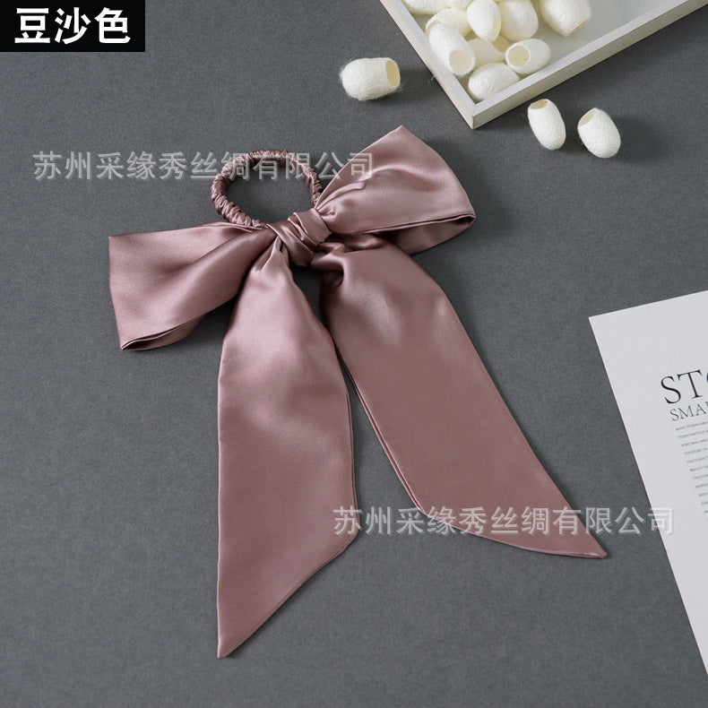 Wholesale hair rope hair accessories bow silk hair ring Hair Scrunchies