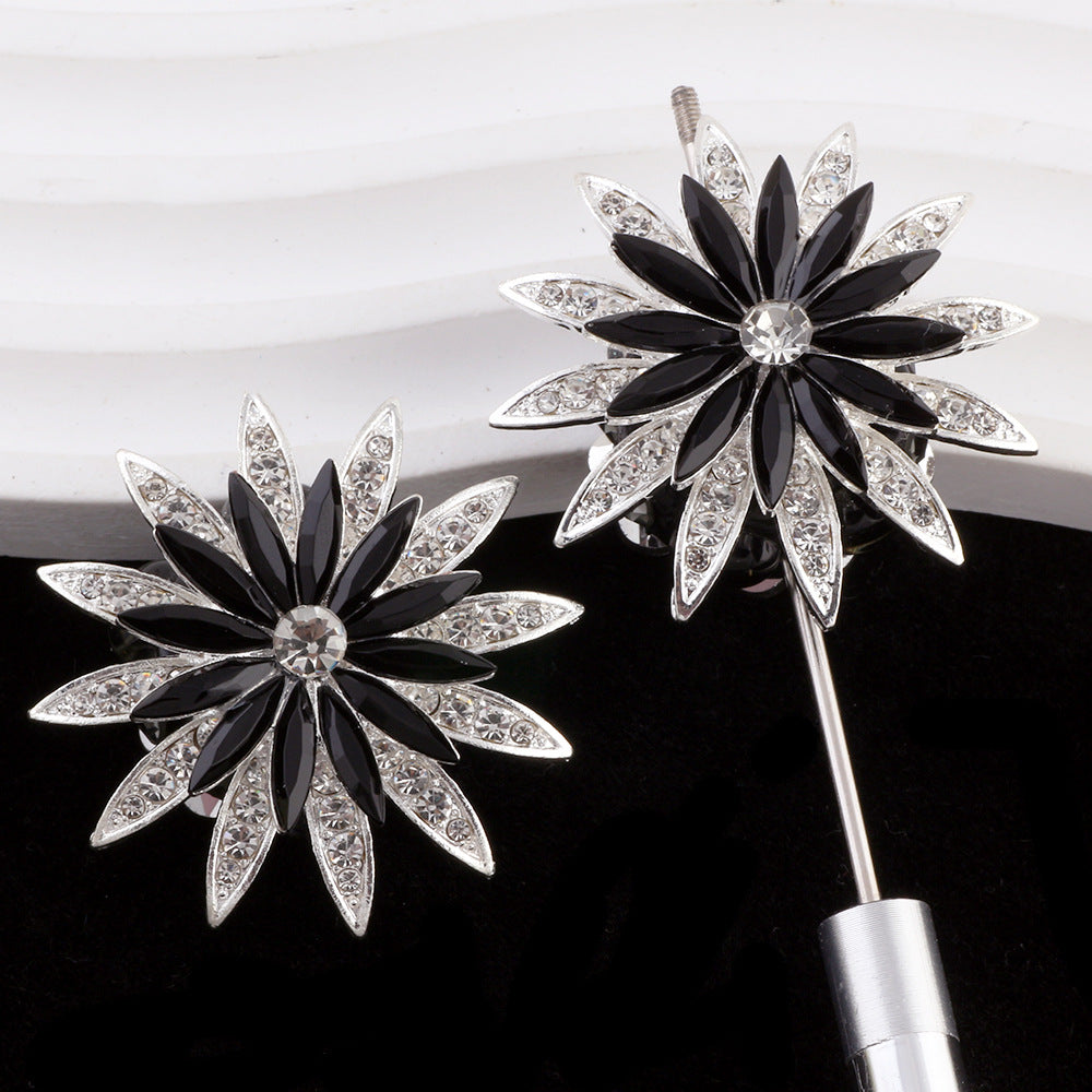 Wholesale 5pcs Diamond inlaid rotating snowflake alloy clay beads