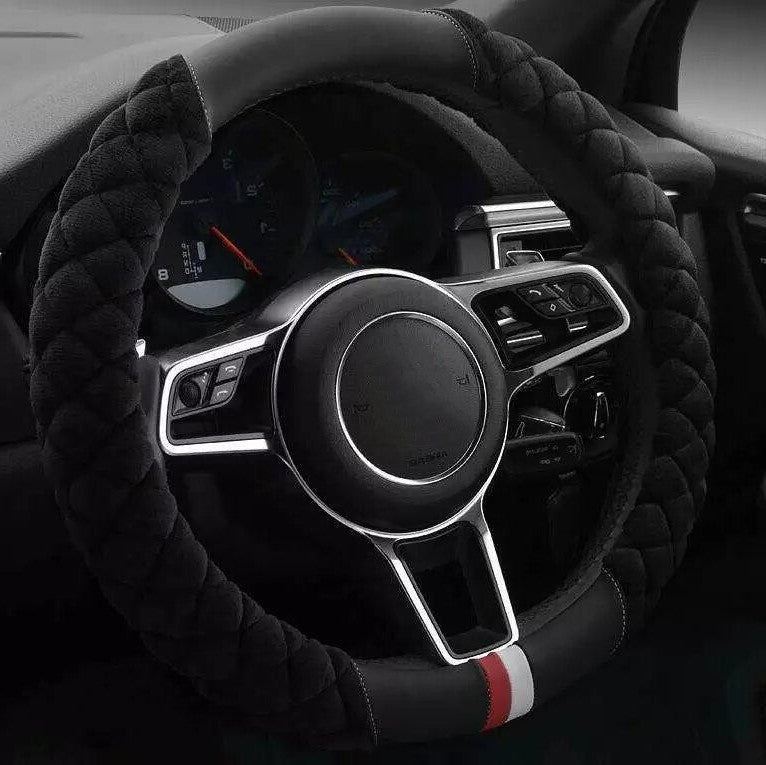 Wholesale Car Winter Crystal Plush Round Handlebar Cover