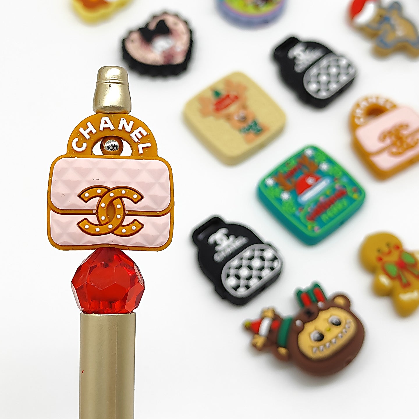 Wholesale  20pcs/pack  Christmas food-grade 3D silicone beads