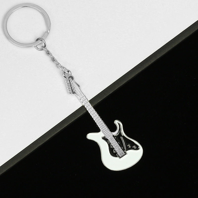 Wholesale Music Festival Metal Instrument Colorful Guitar Keychain
