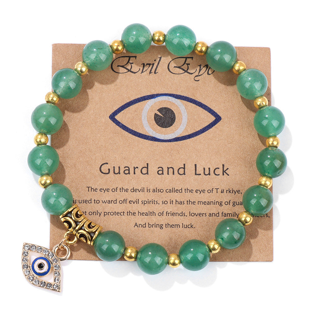 Wholesale Natural Stone Beads Devil Eye Pendant Bracelet