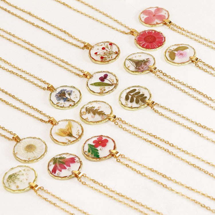 Wholesale 6pcs Irregular Round Flower Vintage Necklace