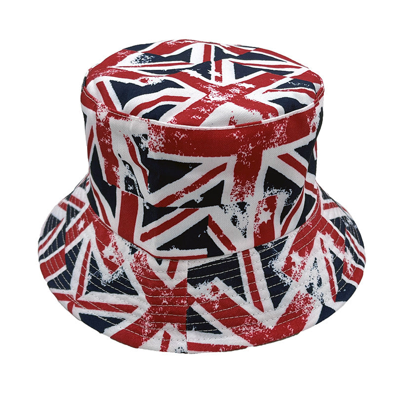 Wholesale of British Flag Printed Polyester Fisherman Hats